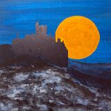 St Michael's Mount Supermoon, after Droneman. 36 x 40cm. Framed £180