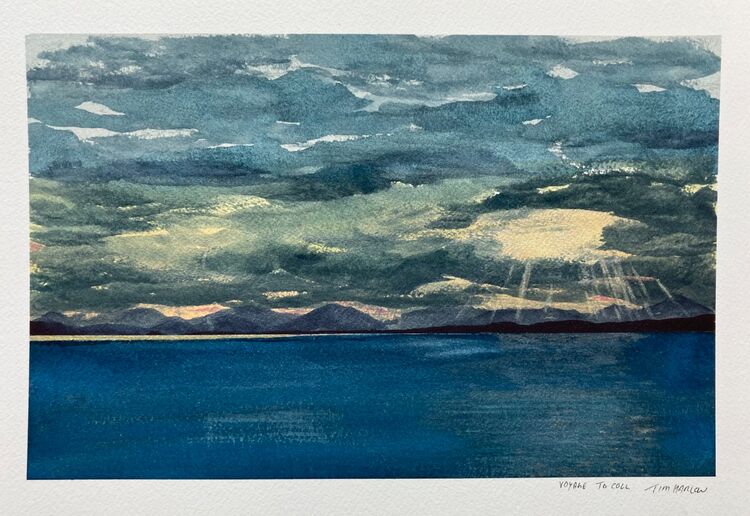 Voyage to Coll, 28 x 18cm, framed,  £130