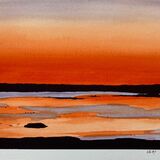 Islay Sunset.  30 x 19cm, Framed.  £130.