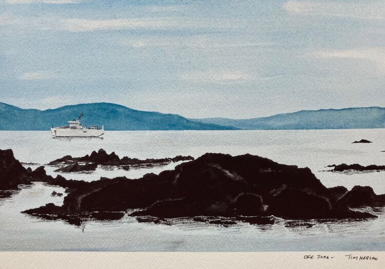 Off Jura.  28 x 19cm, Framed.  £120.