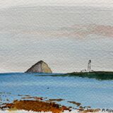 Pladda and Ailsa Craig.  15 x 10cm, Framed.  £75.