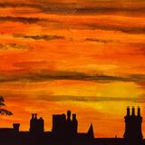 Exeter Skyline, 28 x 18cm.  £140 framed