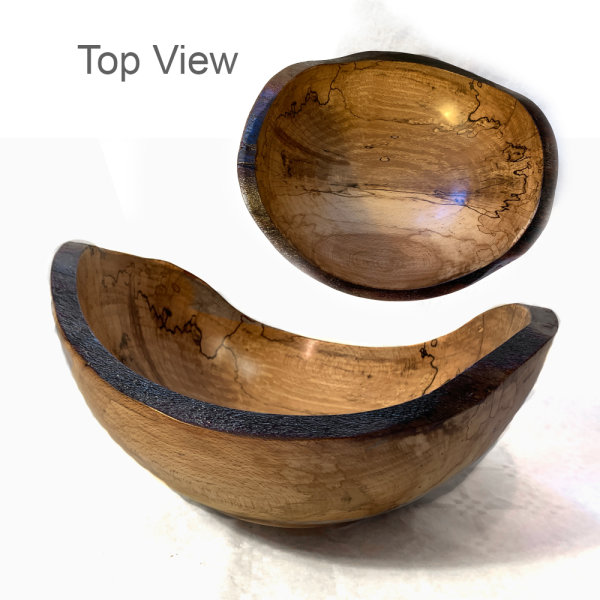 Natural Edge Spalted Beech Bowl - £75