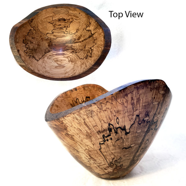 Natural Edge Spalted Beech Bowl - £90