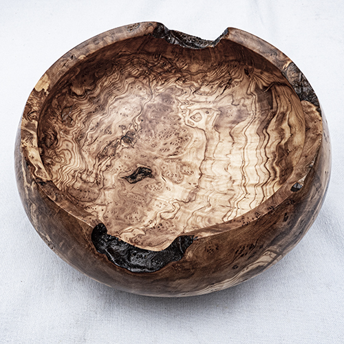 Natural Edge Olive Wood Hollow Form with Burr £65