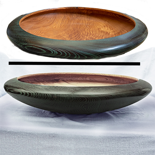 Shallow Ash Hollow-form Vessel - stained green - £375