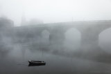 dumbarton bridge through the mist.