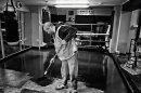 Sean Burke, a volunteer coach at Donore Boxing Club painting clubs' premises