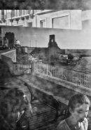 French soldiers' memorial Two women walk along sea corniche