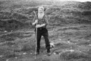Croagh Patrick male  pilgrim portrait, bearded man with a walkin stick