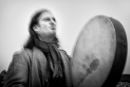 John Cantwell plays the bodhrán