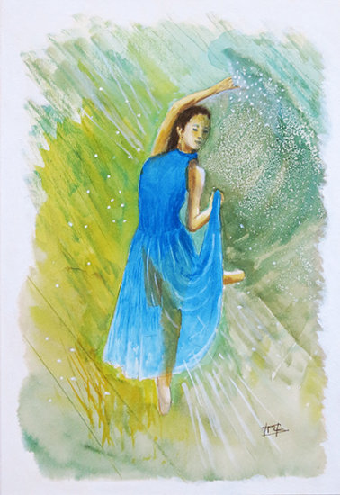 Dancer in a Blue Dress