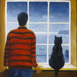 The Fisherman and his Cat - Rainy Day