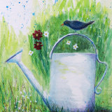 Blackbird & Watering Can