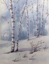 Birch Trees In Winter 30cmx45cm
