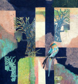 Parrot with trees 40x40cm