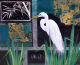 Egret 50x35cm