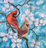 Cardinals and Dogwood