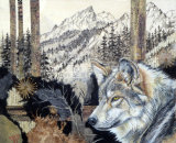Wolf at String Lake 45cmx60cm