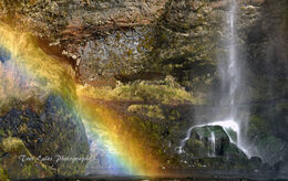 Rainbow and rock: Seljandsfoss