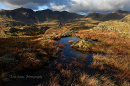 The Scafells from Hard Knott.