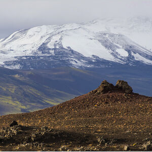 From Hotel Hrauneyjar to Valagjar red cinder crater