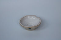 Decorated mortar-style bowl with pouring lip