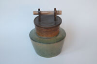 Vessel with lid and bamboo handle