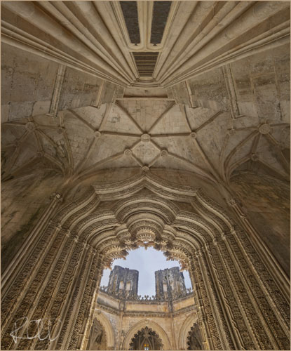 Overhead panorama, Portal to Imperfect Chapel, Batalha