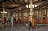 Wood - panelled booking hall
