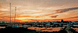Sunset across the footbridge