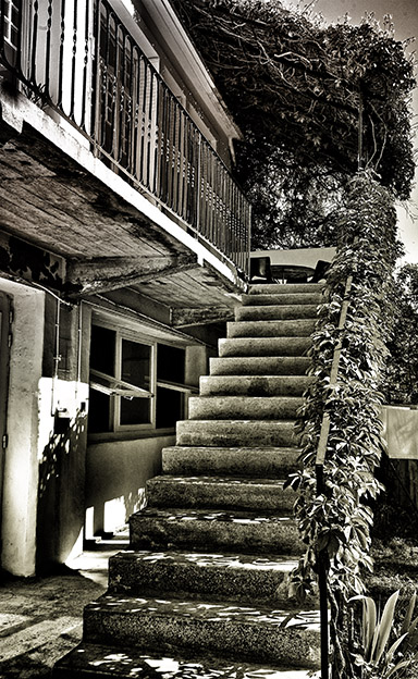Sunlit steps