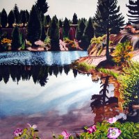 Coal Pit Dam .Painting on canvas.