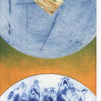 Evensong. Mixed media print.