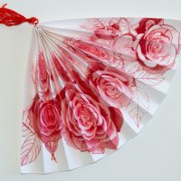 Fan. Drypoint print folded and pleated.