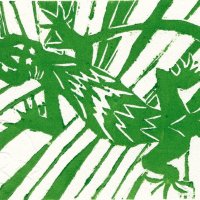 Gecko. Woodcut