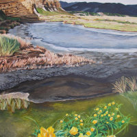 Lake Ferry. Painting on canvas.