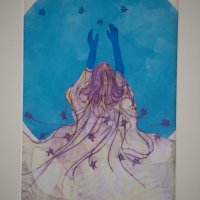 Matariki. Mixed media print.