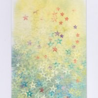 Morning Star. Mixed media print.