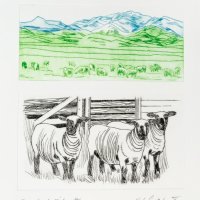 Three in a Million. Drypoint print.