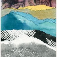 Butterfly Sky. Collage print.