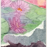 Waterlilies. Collage.