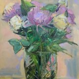 Bouquet with Cut Galss Vase.