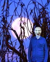 A Neanderthal man and full moon