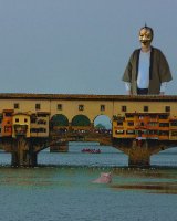 A childish-like man on vacation in Florence