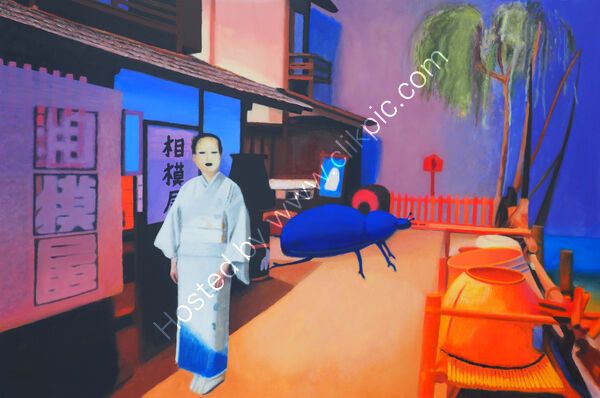 Giant blue beetle in Edo