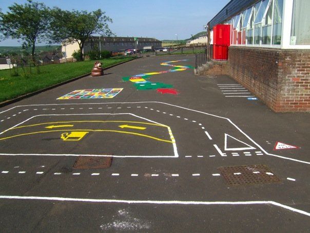 Playground painting Gardenrose Primary School, South Ayrshire