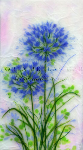 'Love in the Air,' Original tissue paper collage on canvas. Unframed price £65