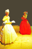 These ball gowns were fitted with strings of 12v bulbs.