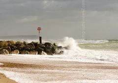 Storm at Hengistbury Head. 16" x 12" incl. mount.